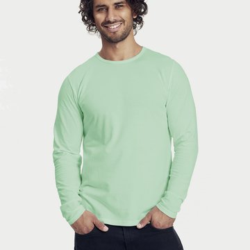T-shirt manches longues hommes bleu en coton BIO – Coton vert